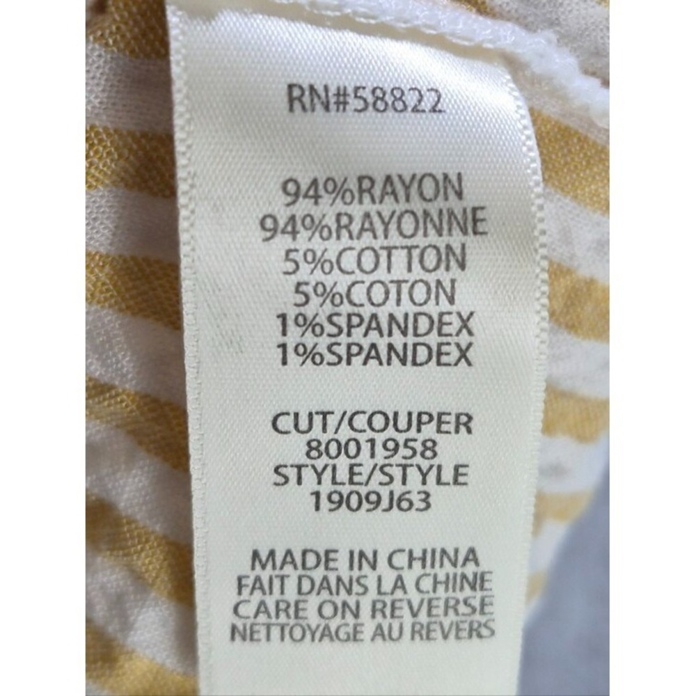 Max Studio Yellow White Striped Tiered Mini Shirt Dress Med Lagenlook Babydoll - Picture 11 of 14